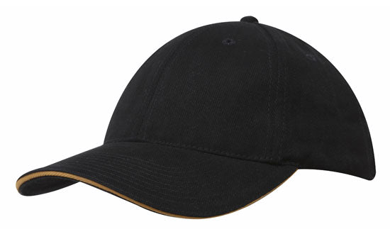 Brushed Heavy Cotton Baseball Cap with Sandwich Trim