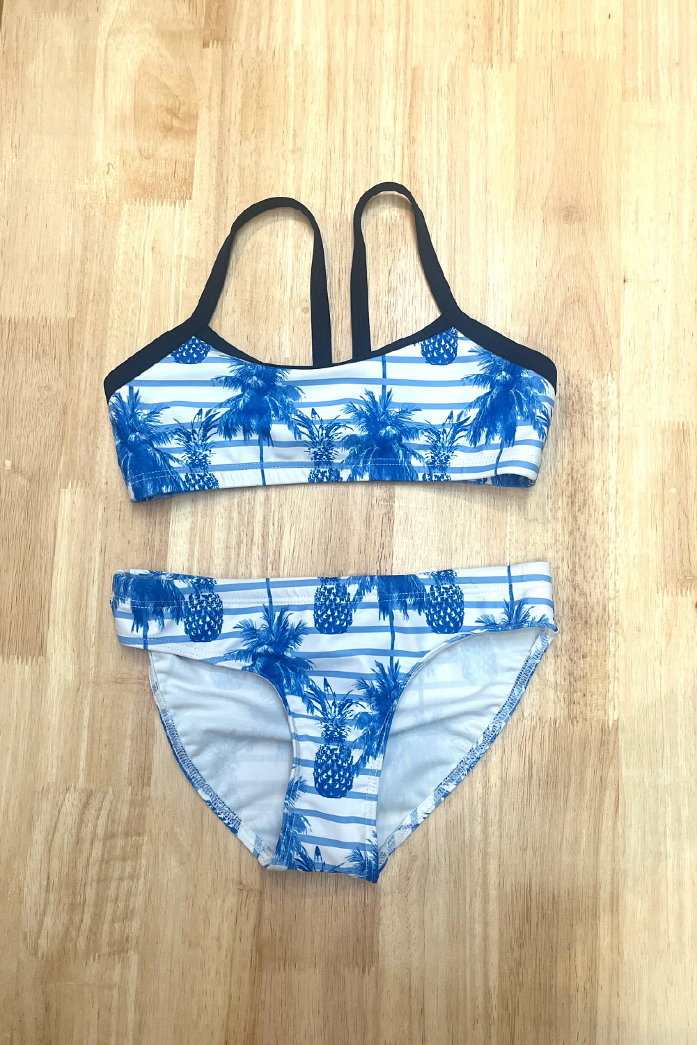Girl's Blue Palms Scoop Bikini